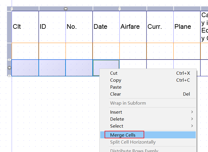 12.Adobe Form_合并页脚单元格